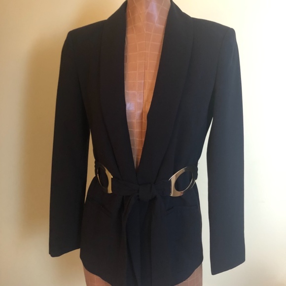 New With Tags, Calvin Klein Belted Blazer, Black - Picture 4 of 14